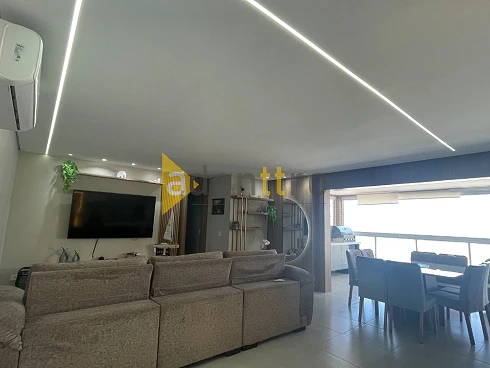 Apartamento no Residencial Acqua Mare, Praia Grande, Aviação, 143m², Vista Espetacular, Totalmente Mobiliado, 3 Suítes, 3 Vagas Demarcadas, - Foto 12