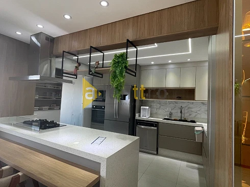Apartamento no Residencial Acqua Mare, Praia Grande, Aviação, 143m², Vista Espetacular, Totalmente Mobiliado, 3 Suítes, 3 Vagas Demarcadas,  - Apartamento em Aviação, Praia Grande - Foto 2