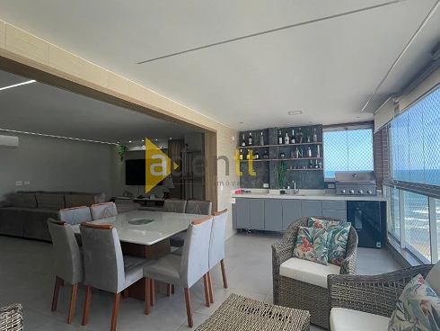 Apartamento no Residencial Acqua Mare, Praia Grande, Aviação, 143m², Vista Espetacular, Totalmente Mobiliado, 3 Suítes, 3 Vagas Demarcadas,  - Apartamento em Aviação, Praia Grande - Foto 3