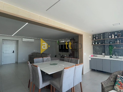 Apartamento no Residencial Acqua Mare, Praia Grande, Aviação, 143m², Vista Espetacular, Totalmente Mobiliado, 3 Suítes, 3 Vagas Demarcadas, - Foto 7