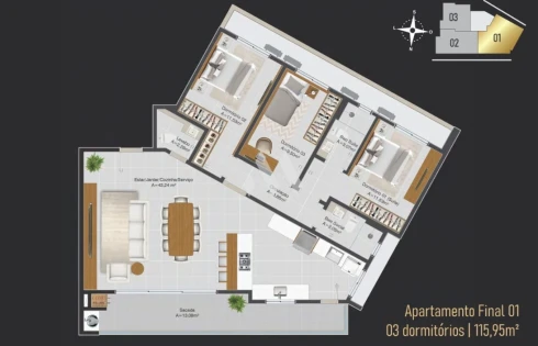 Apartamento em Pagani, Palhoça
