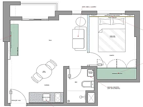 Apartamento 1 Quarto no Iuh - Mobiliado 2507 - Centro - Foto 16