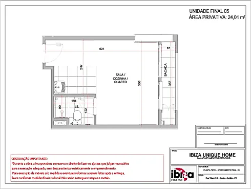 Apartamento 1 Quarto com 24m² - Centro - Apartamento em Centro, Curitiba - Foto 2
