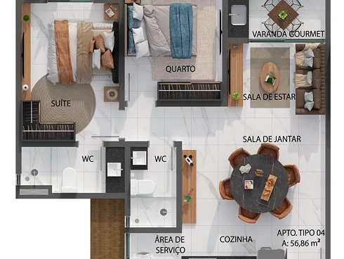 Apartamento 2 Quartos no Res. Bancarios - Jardim São Paulo - Apartamento em Jardim São Paulo, João Pessoa - Foto 3