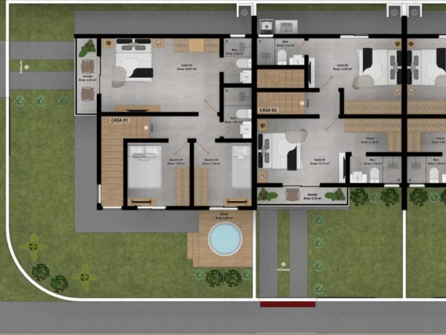 Sobrado Geminado em Forquilhas, São José. 2 quartos, 96m². Imagem 3 de 4