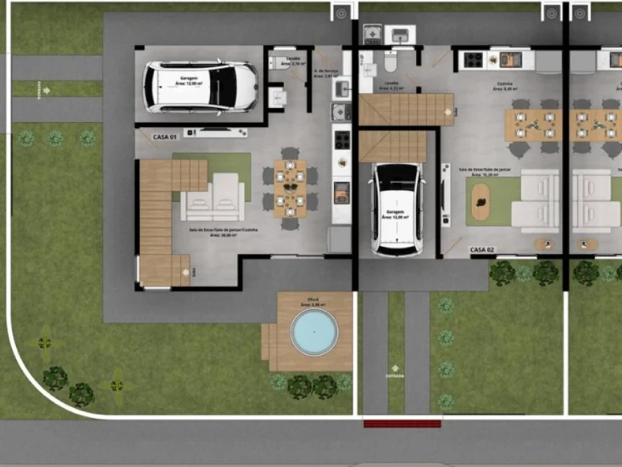 Sobrado Geminado em Forquilhas, São José. 3 quartos, 110m². Imagem 4 de 4