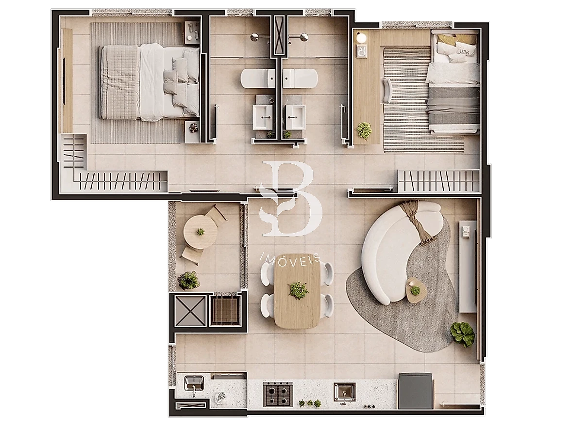 Apartamento em Pagani, Palhoça. 2 quartos, 60m². Imagem 24 de 27
