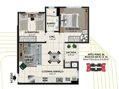 Apartamento 2 Quartos no Garden Club Residence Ii- Pedra Branca - Foto 20