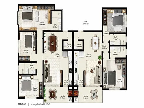 Apartamento 3 Quartos 88m² no Acqua Residence - Pagani - Foto 21