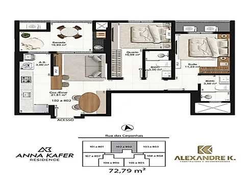 Apartamento 2 Quartos 65m² no Anna Kafer - Pedra Branca - Foto 13