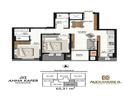 Apartamento 2 Quartos 65m² no Anna Kafer - Pedra Branca - Foto 15