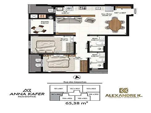 Apartamento 2 Quartos 65m² no Anna Kafer - Pedra Branca - Foto 17