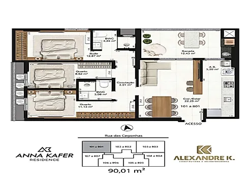 Apartamento 3 Quartos com 1 Suíte e 90m² - Pedra Branca - Foto 13