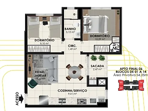 Apartamento 2 Quartos no Garden Club Ii - Pedra Branca - Cópia #9947 - Foto 25