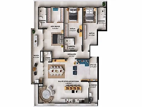 Apartamento 3 Quartos no Residencial Villagio Di Genova - Pagani - Foto 17