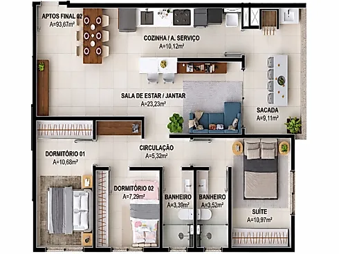 Apartamento 3 Quartos no Residencial Villagio Di Genova - Pagani - Foto 8