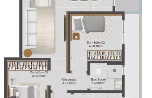 Apartamento em Pagani, Palhoça