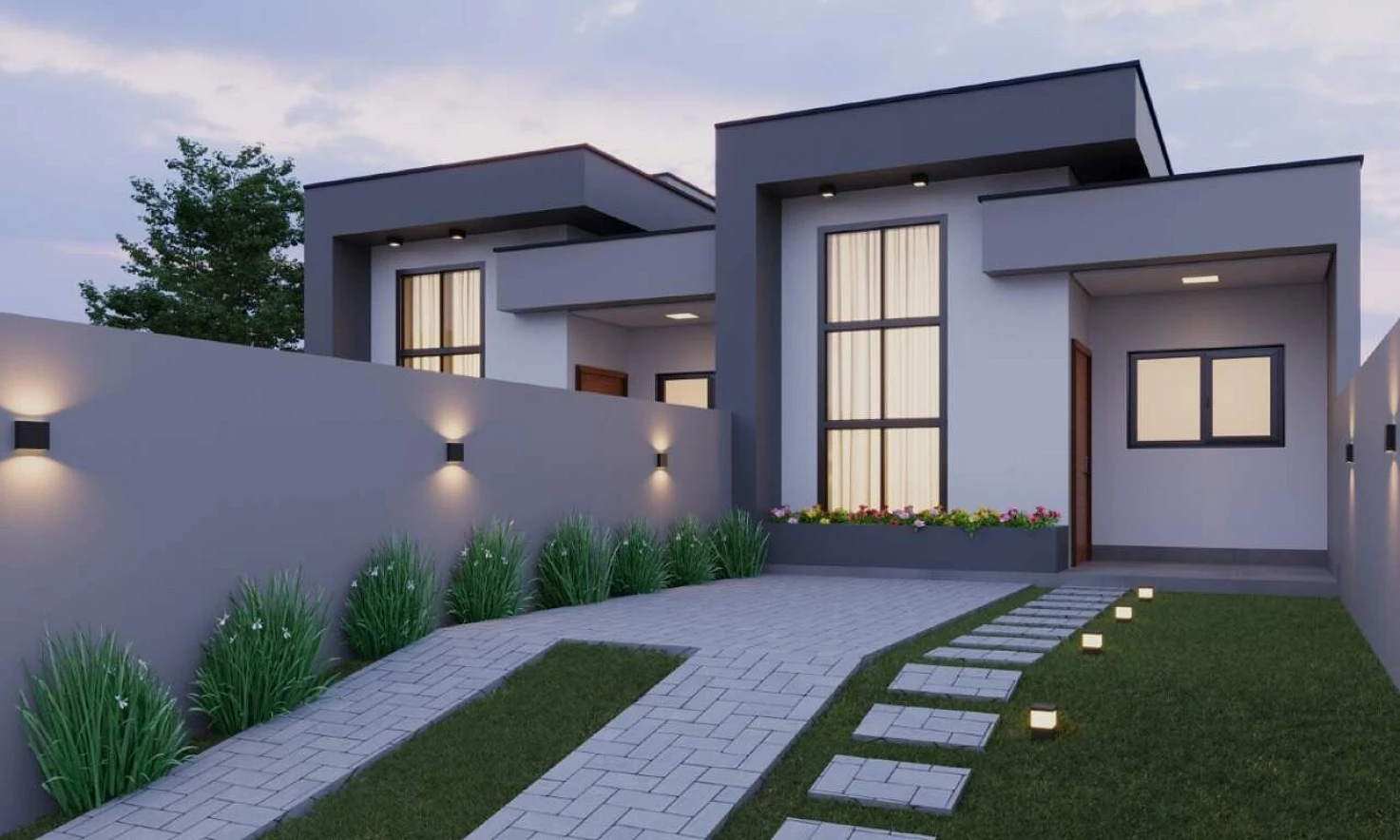 Casa Moderna  com Piscina a Venda com 83m², 03 Dormitórios sendo 01 Suíte. Palhoça, SC. Financiamos!