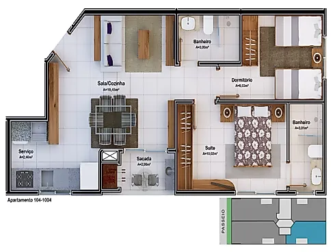 Apartamento 2 Quartos com 1 Suíte e 60m² - Pedra Branca - Foto 25