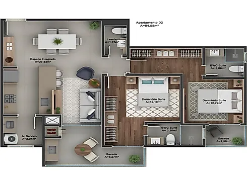 Apartamento 2 Quartos com 2 Suítes e 80m² - Cosmopolitan Building - Foto 26
