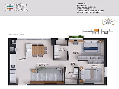 Oportunidade Apartamento 2 Dormitórios 1 Suite Pedra Branca - Foto 22