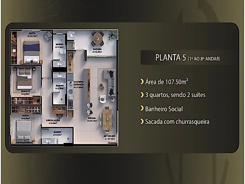 Apartamento em Pedra Branca, Palhoça