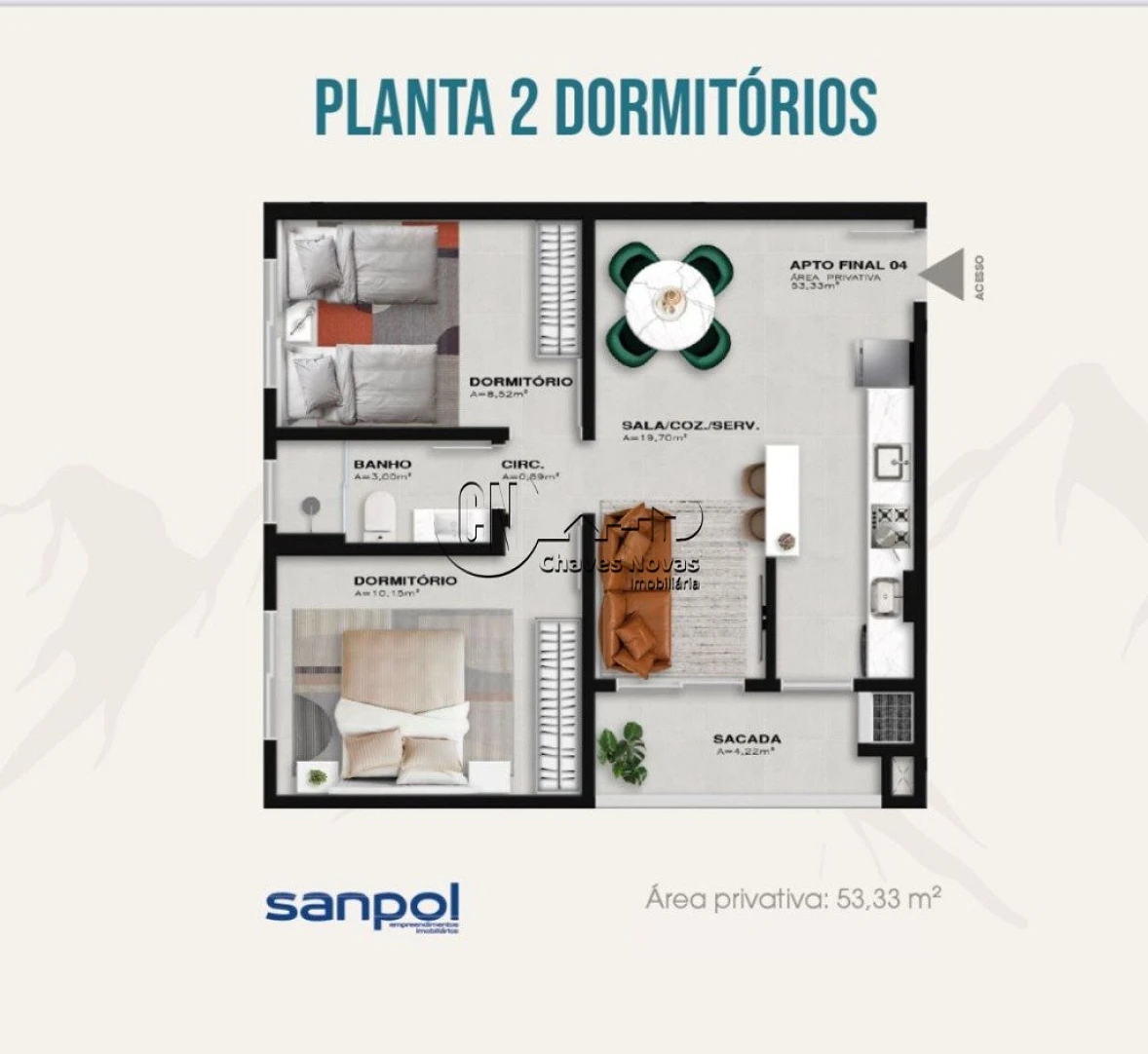 Apartamento em Aririu, Palhoça