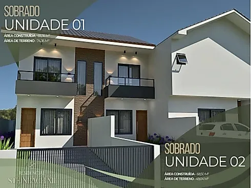 Sobrado Geminado 2 Quartos 7192m² - São Sebastião - Sobrado geminado em São Sebastião, Palhoça - Foto 2
