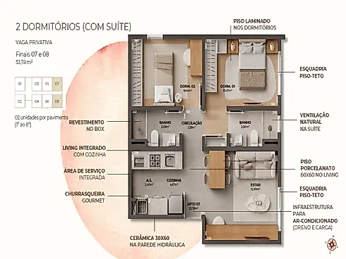 Apartamento 2 Quartos no Vivanti Pedra Branca Home - Pedra Branca - Foto 20