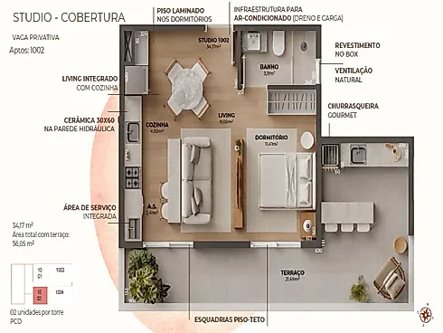 Apartamento 2 Quartos no Vivanti Pedra Branca Home - Pedra Branca - Foto 21