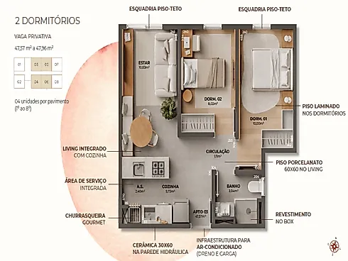 Apartamento 2 Quartos no Vivanti Pedra Branca Home - Pedra Branca - Foto 19