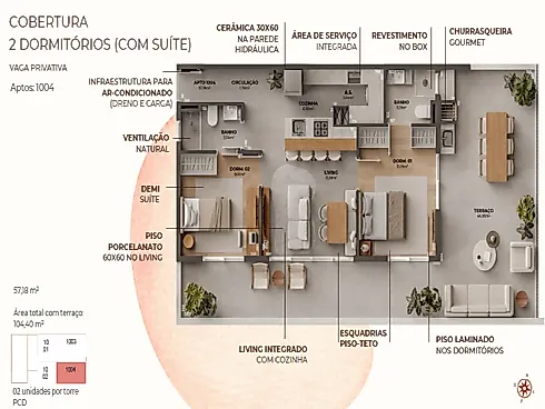 Apartamento 2 Quartos no Vivanti Pedra Branca Home - Pedra Branca - Foto 24