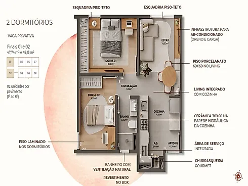 Apartamento 2 Quartos no Vivanti Pedra Branca Home - Pedra Branca - Foto 18