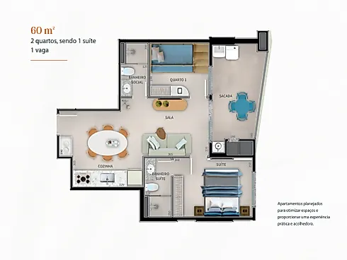 Edifício Kaena Torre a Apto 60m² - Apartamento em Centro, Guaratuba - Foto 4