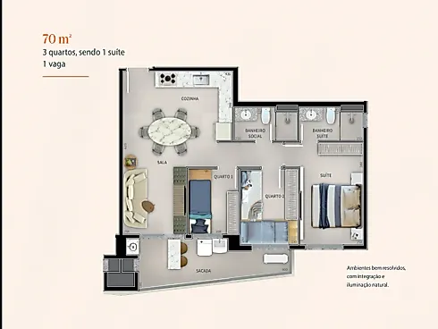 Edifício Kaena Torre a Apto 70m² - Apartamento em Centro, Guaratuba - Foto 4