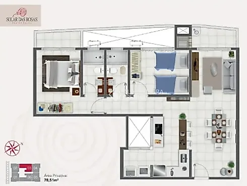 Apartamento 2 Dormitórios (01 Suíte) - Ipiranga - São José - Apartamento em Ipiranga, São José - Foto 2