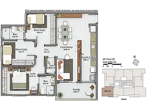 Apartamento em Pedra Branca, Palhoça