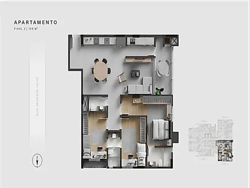 Apartamento 3 Quartos no Residencial Reserva - Vila Nova - Foto 6