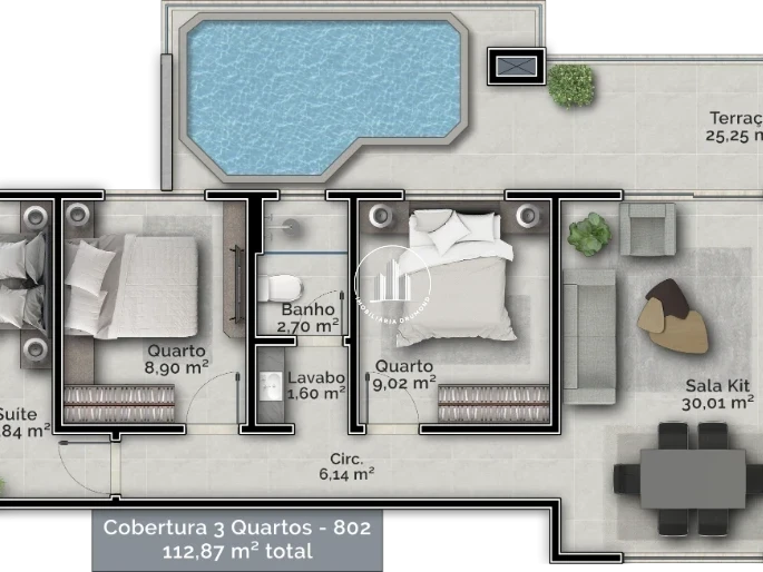 Cobertura em Carvoeira, Florianópolis. 3 quartos, 113m². Imagem 2 de 15