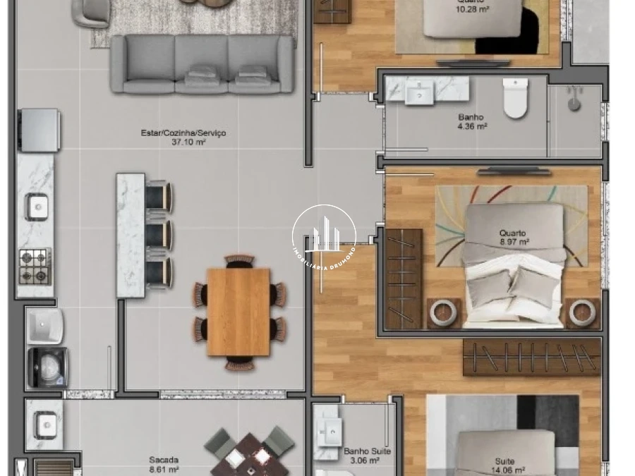 Apartamento em Pedra Branca, Palhoça. 3 quartos, 99m². Imagem 24 de 30