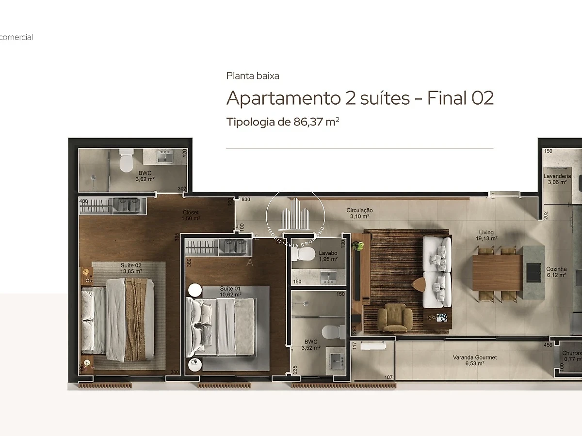 Apartamento em Pedra Branca, Palhoça. 2 quartos, 86m². Imagem 6 de 22