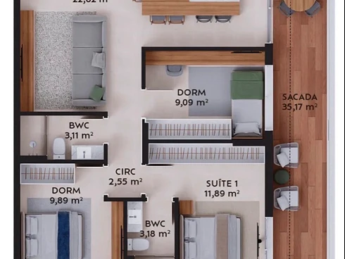 Apartamento em Pedra Branca, Palhoça