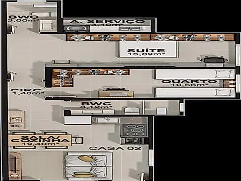 Casa 2 Quartos com 1 Suíte e 72m² - Forquilhas - Foto 16