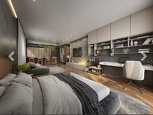 Apartamento Studio com  53m² no Rivière Petrusse - Kobrasol - Studio em Kobrasol, São José - Foto 1