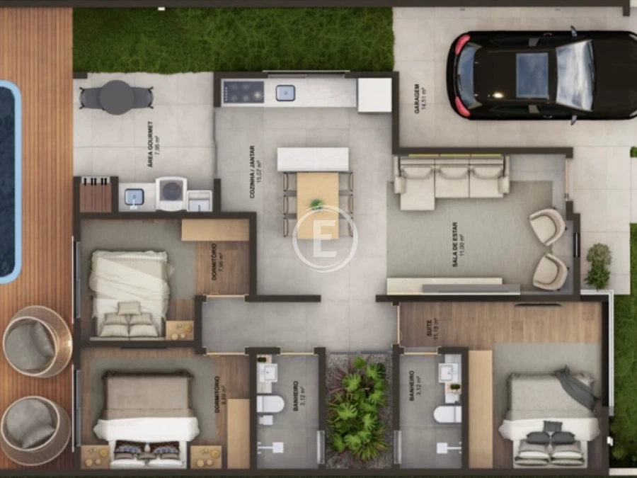 Casa em Bela Vista, Palhoça. 3 quartos, 100m². Imagem 3 de 6