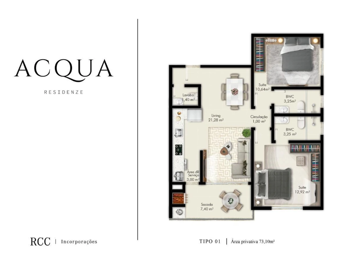 Apartamento em Pagani, Palhoça. 2 quartos, 68m². Imagem 11 de 11