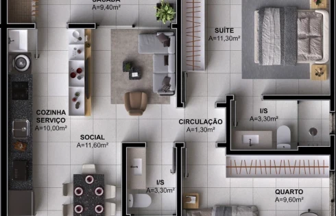 Apartamento em Pedra Branca, Palhoça