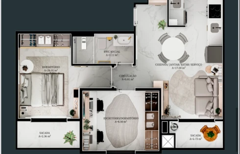 Apartamento em Nova Palhoça, Palhoça