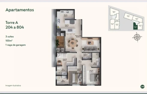 Apartamento em Pedra Branca, Palhoça