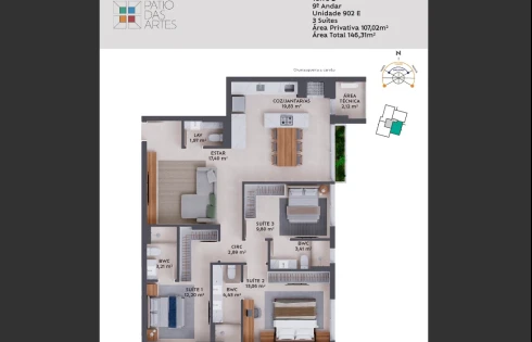 Apartamento em Pedra Branca, Palhoça